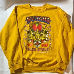 Wu-Tang Tiger Style Yellow Graphic Crewneck Sweater